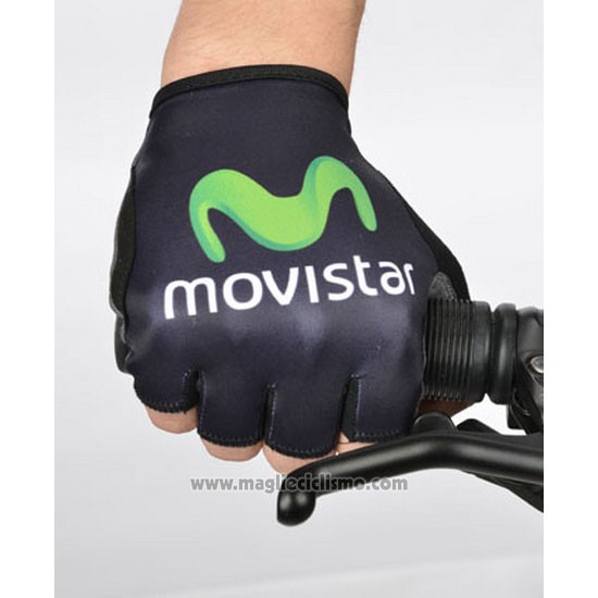 2014 Movistar Guanti Corti Ciclismo